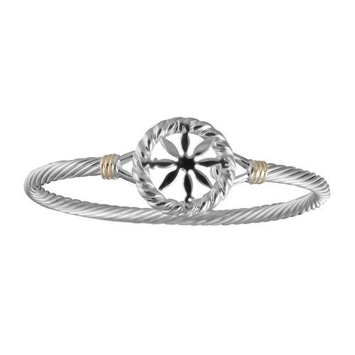 3.5mm Compass Rose Cable Hook Bracelet W/ 14ky Wraps 6.0  - CBLC35CR60
