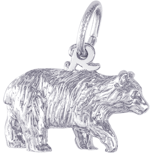 3 Dimensional Black Bear Charm - Sterling Silver