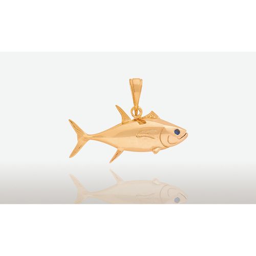 30mm Small Half Bluefin Tuna Pendant - 14K Gold