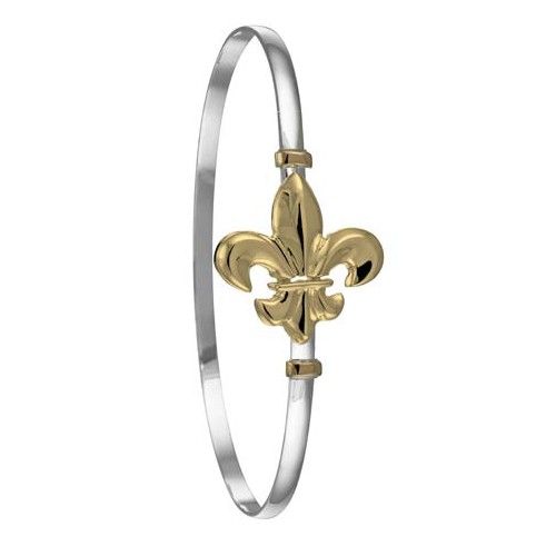 4mm Fleur De Lis Hook Bracelet W/14ky Wraps And Head 6.5  - C42CFDL65