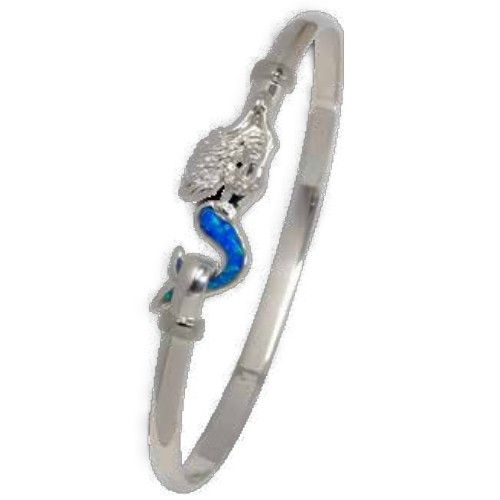 4mm Mermaid Hook Bracelet W/opal Inlay & 14ky Wraps 7.5  - C4OPMER75
