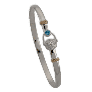 4mm Nantucket Basket Unity Hook Bracelets. W/genuine Blue Topaz & 14ky Wraps 8.0  - C4NBUNYTOP80