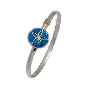 4mm Sand Dollar Hook Bracelet Opal Inlay & 14ky Wraps 8.0  - C4OPSD80