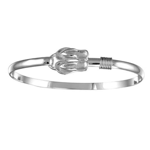 4mm Siilver 2 Flip Flop Hook Bracelets 5.5  - S4FLIP55
