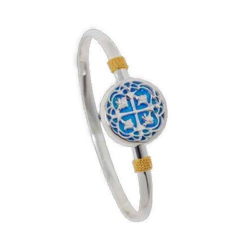4mm Treasure Coin Created Opal Hook Bracelet W/14ky Wraps 7.0  - C4TCOP70