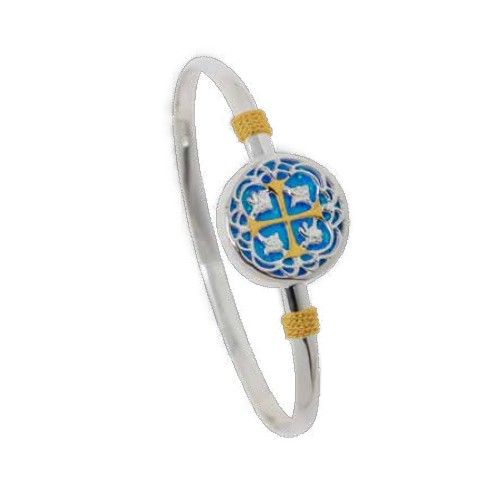 4mm Treasure Coin Created Opal Hook Bracelet W/14ky Wraps  & Cro7.5  - TT4TCOP75
