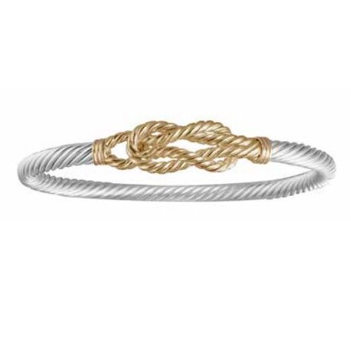 5mmSailors Knot Cable Hook Bracelets. W/14ky Head & Wraps 9.5  - CBL2C5SK95