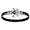 6mm Black Titanium Bar With Sterling Silver Enamel Pirate And Wraps 7.5 Inch - S6PIRBT75