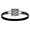 6mm Black Titanium Bar With Sterling Silver Square Treasure Coin And Ss Wraps 8.0 Inch - S6SQTCBT80