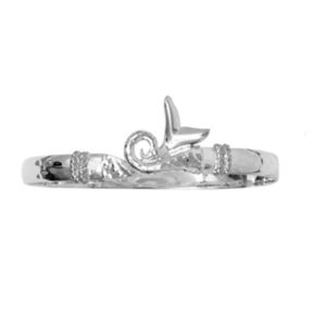6mm Dolphin Tail Wave Hook Bracelet Hammered Bar & Wraps 7.0  - S6DTW170