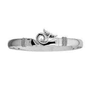 6mm Dolphin Tail Wave Hook Bracelet W/plain Bar & Wraps 7.0  - S6DTW270