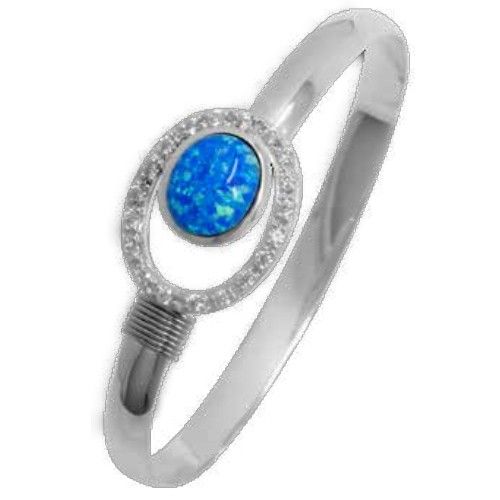 6mm Fancy Created Opal Unity Hook Bracelet W/cz & Wraps 7.5  - S6FOPCZ75