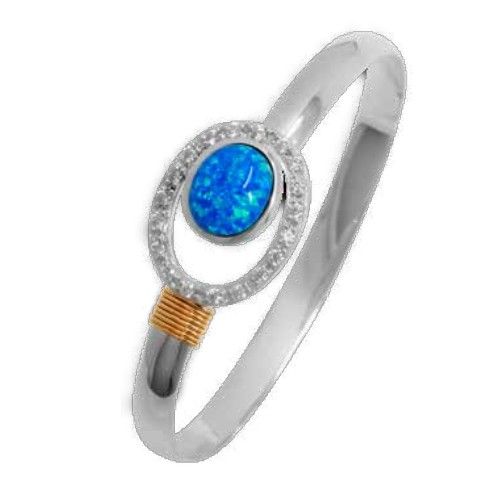 6mm Fancy Larimar Unity Hook Bracelet W/cz & 14ky Wraps 8.0  - C6FLCZ80