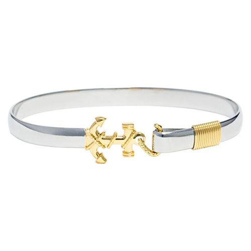 6mm Gold Color Ti Wrap Anchor Hook Bracelet - TiGA600