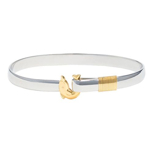 6mm Gold Color Ti Wrap Dolphin Hook Bracelet - TiGD600