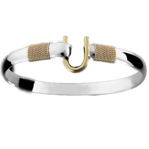 6mm Hook Bracelet W/14ky Double Wraps & Hook 6.5  - C62CW265