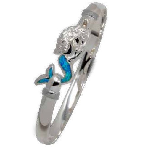 6mm Mermaid Hook Bracelets. W/opal Inlay & Wraps 8.0  - S6OPMER80