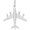 747 Jumbo Jet Plane Charm Silver - 10-2326