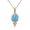 8 X 6 Turquoise Pendant - 05/144-20 - 14k Yellow Gold
