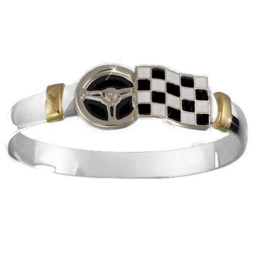 8mm Racing Steering Wheel Hook Bracelets W/14k Wrap 7.5  - RSWC875