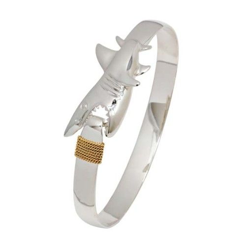 8mm Shark Bite Hook Bracelet W/14ky Wraps 6.5  - C8SBH65