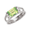 8x6 Oct Peridot With 4-.015 Diamond Ring - 70250pe-ss