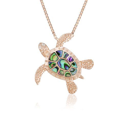 Abalone Turtle Pendant 24mm, Hawaiian Inspired Pendant, STP-0033P/RG