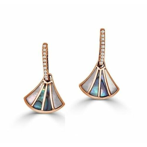 Abalone & White Mother Of Pearl Hera Diamond Top Clip Earrings