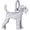 Airedale Dog Charm Silver - 10-0146