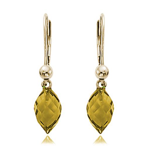 Almond Briolette-Citrine Earrings - 14K Yellow Gold - 90191CI