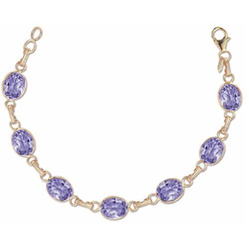 Amethyst Gemstone Bracelet - 14K Yellow Gold 7.25 Inch - 07-316AM