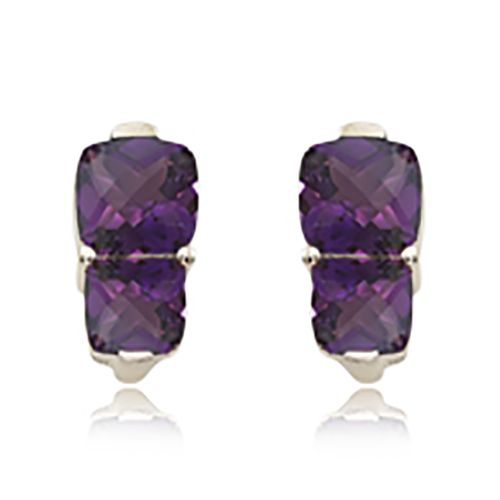 Amethyst Gemstone Earrings - 14K Yellow Gold - 90296AM