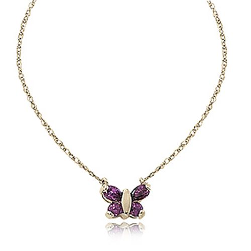 Amethyst Pendant With Chain - 14K Yellow Gold - 80178AM18