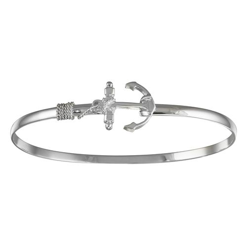 Anchor Hook Bracelet - Sterling Silver 3mm 7 Inch