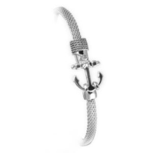 4mm Anchor Hook Mesh Hook Bracelet 7.5  - S4MEANC75
