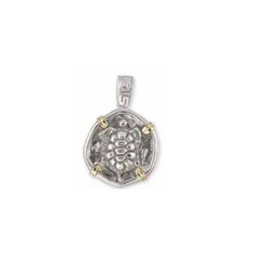 Ancient Turtle Coin Two Tone Charms & Pendants  - TTACPTUR