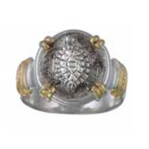 Ancient Turtle Coin Two Tone Rings 11  - TTACRTUR11