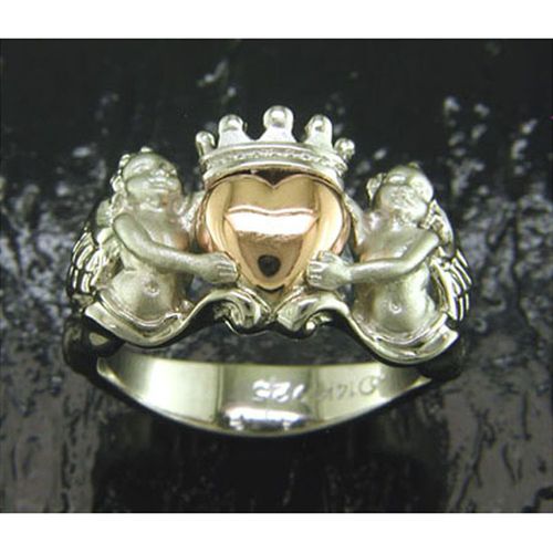 Angel Cladough Ring - Sterling Silver and 14K Gold  - SD-SGR525
