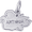 Antigua Map With Border Charm - Sterling Silver