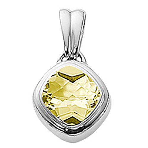 Antique Cushion Oro Verde Pendant - 14K White Gold - 80090OVWG