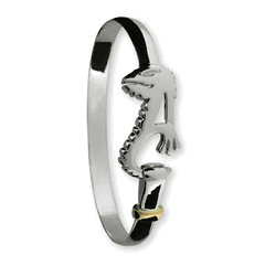 Aruba Caribbean Destination Bracelet - Sterling Silver & 14K Gold 6mm Wide