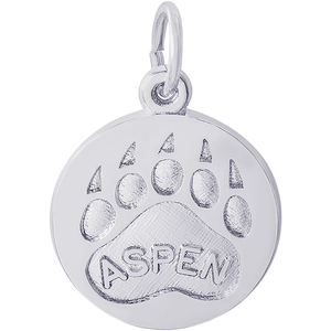 Aspen Bear Paw Print Charm - Sterling Silver