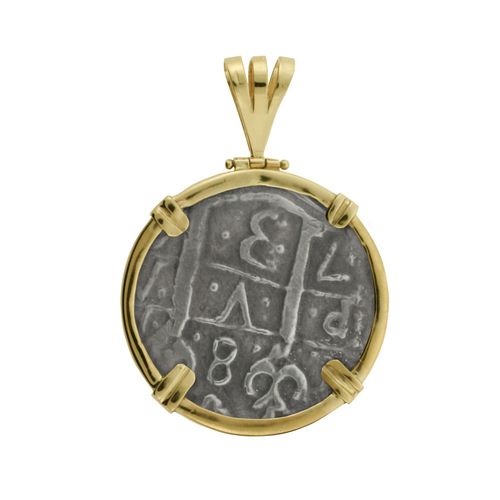 Atocha Replica Coin Pendant - Sterling Silver & 14K Gold