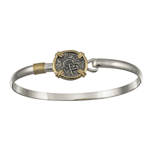 Atocha Treasure Coin Bracelet-Silver & 14K Gold 4mm 7.5 Inch