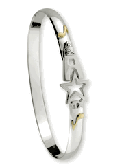 Austin Texas Destination Bracelet - Sterling Silver & 14K Gold 6mm Wide
