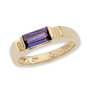 Baguette Amethyst Ring - 14K Yellow Gold Size 7 - 70918AM