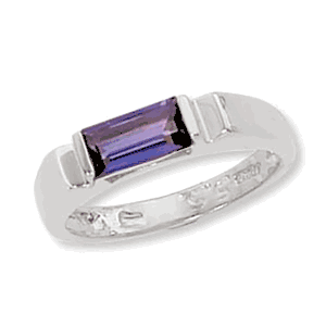 Baguette Amethyst Ring - Sterling Silver Size 7 - 70918AM-SS