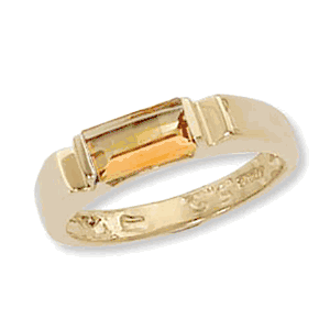 Baguette Citrine Ring - 14K Yellow Gold Size 7 - 70918CI