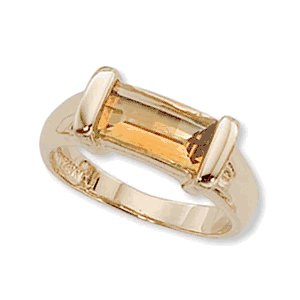 Baguette Citrine Ring - 14K Yellow Gold Size 7 - 70098CI