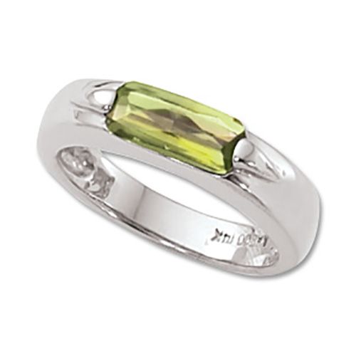 Baguette Peridot Ring - 14K White Gold Size 7 - 70409PEWG